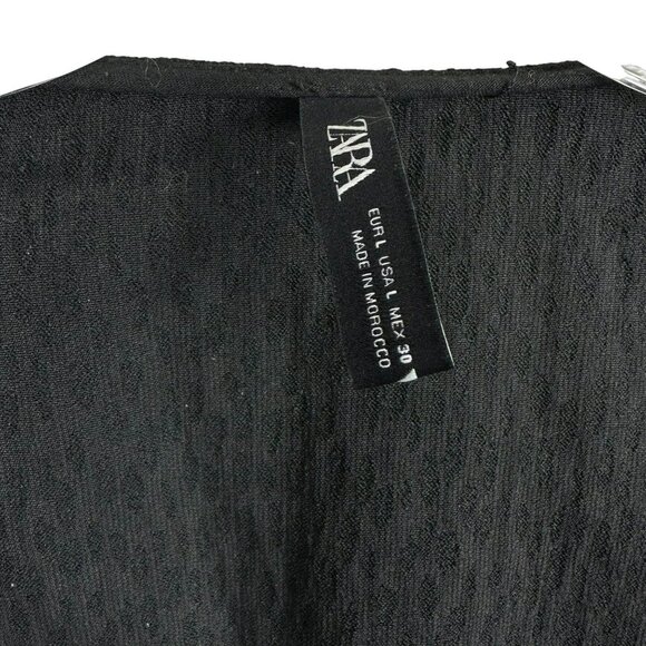 Zara Black Textured Bodysuit Top Square NecK Soft Small Size Large - Picture 13 of 15